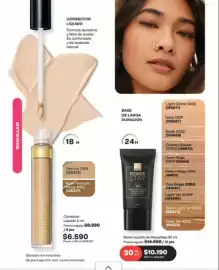 Catálogo Avon Página 21: Power - corrector liquido 4 ml €6.590,00, Power - base de larga duracion €10.190,00