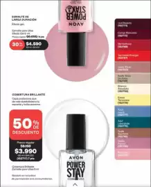 Catálogo Avon Página 22: Power - cobertura brillante €3.990,00, Esmalte de larga duracion €4.590,00