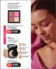 Catálogo Avon Página 35: Paleta para el rostro €7.590,00, Matificiante €7.990,00