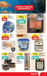 Auchan akciós újság hét 34 Oldal 5: VICI FÜSTÖLT LAZACSZELET €1.499,00, TRESZKA MAJONÉZES TŐKEHALSALÁTA €499,00