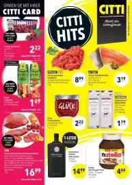 Citti tilbudsavis uge 34 Side 1: SanLucar Trauben rot, kernlos €2,22, Hamfelder Hof Bioland Milch €1,79