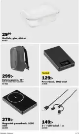 Biltema reklamblad Sida 10: 29 90 Matlåda, glas, 640 ml 85-0117 299:- Datorryggsäck, 16" Plats för bärbar dator upp till
