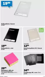 Biltema reklamblad Sida 2: Kollegieblock, linjerat €19,90, Anteckningsblock a5, linjerat €12,90