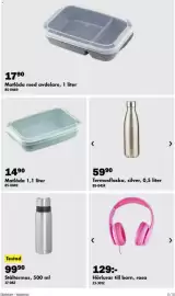 Biltema reklamblad Sida 3: Matlåda med avdelare, €17,90, Termosflaska, silver €59,90