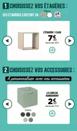 Catalogue Centrakor page 26: Le cube de rangement €2,99, L'étagère 1 case €7,99