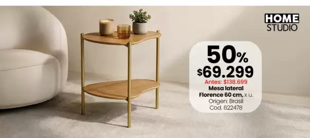 Catálogo Coto semana 34 Página 4: Origen - mesa lateral florence 60 cm, x. u. cod. 622478 €69.299,00