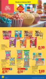 Catálogo Lidl semana 35 Página 30: Food Festival pan plano mini para sándwich €1,69, Food Festival Snack aros €0,50