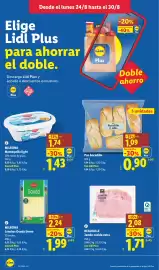 Catálogo Lidl semana 35 Página 6: Milbona lonchas gouda tierno €1,99, Pan bocadillo €0,90