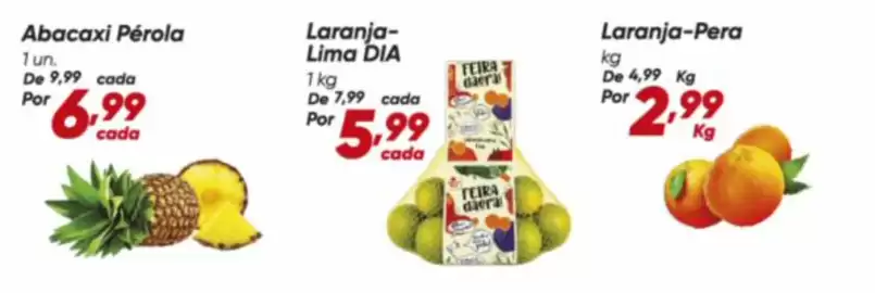 Tabloide Dia Página 9: De - laranja-pera €2,99, Dia - laranja-lima €5,99