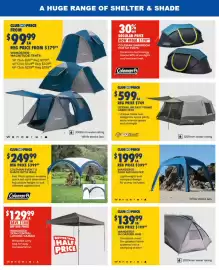 BCF catalogue Page 10: Coleman Event 12 Shade with Wall €249,99, Wanderer 3x3m Air Shelter €199,99