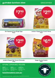 Australian Butchers Store catalogue Page 4: Scooby Snacks Choc Friendly Carob €6,49, Sir Gippsland Eggs Free Range €7,99