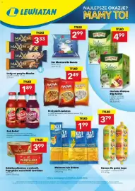 Lewiatan gazetka tydzień 34 Strona 1: Sałatka pikantna z makreli Lewiatan €3,99, Makaron Świderek Ale dobre! €1,99