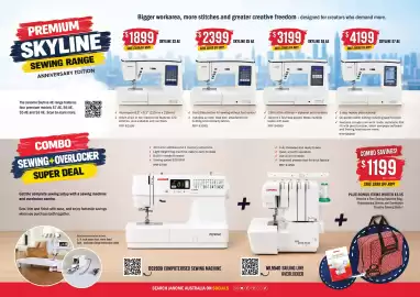 Janome catalogue Page 2: Janome Skyline S5 AE €2.399,00, Janome Skyline S6 AE €3.199,00