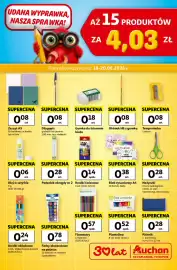 Auchan gazetka Strona 1: Długopis €0,08, Ołówek HB z gumką €0,08