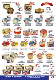 AT gazetka Strona 29: Konserwa gulasz angielski Werblinski €2,42, Konserwa szynka drobiowa Werbliński €2,71
