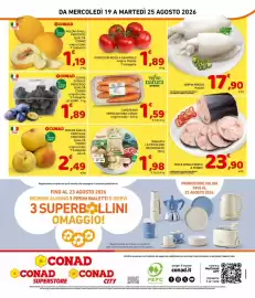 Volantino Conad settimana 34 Pagina 8: Pomodori Rossi a Grappolo €1,89, Seppia Fresca Pulita €17,90