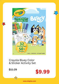Staples weekly ad week 34 Page 6: Crayola Bluey Color & Sticker Activity Set €9,99