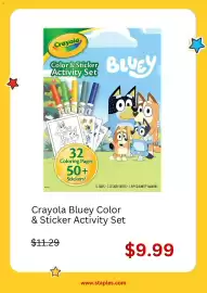 Staples weekly ad week 34 Page 6: Crayola Bluey Color & Sticker Activity Set €9,99