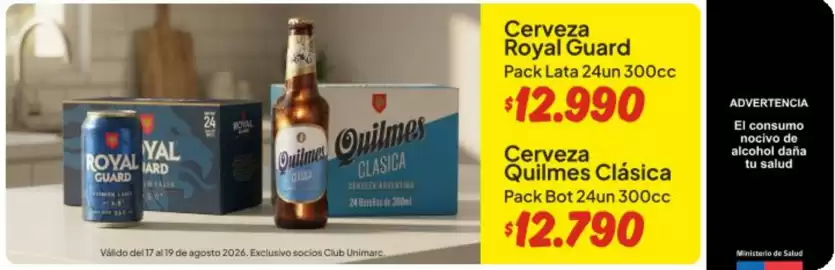 Catálogo Unimarc Página 1: Quilmes - cerveza royal €12,00