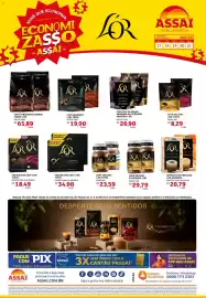 Encarte Assaí Atacadista Página 1: Cappuccino premium l'or sabores €20,79, Café solúvel classique l'or €29,79