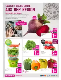 Sutterlüty Flugblatt woche 34 Seite 20: SanLucar Wassermelone €2,99, Mahlerhof Ländle Kopfsalat €1,29