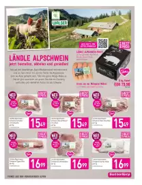 Sutterlüty Flugblatt woche 34 Seite 7: Ländle Alpschwein Schweine Bauchfleisch ohne Bein €15,49