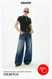 Cropp gazetka tydzień 34 Strona 7: Jeansy damskie Cropp granatowe typu barrel workwear €139,99