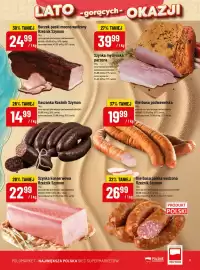 Polomarket gazetka tydzień 34 Strona 3: Szyinka myśliwska parzona €39,99, Boczek paski mocno wędzony Rzeźnik Szymon €24,99