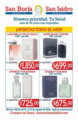 Farmacias San Isidro y San Borja (válido hasta 31-08)