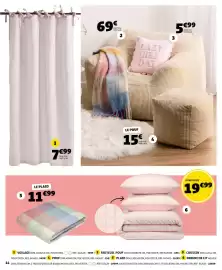 Catalogue GiFi page 14: Voilage €7,99, LE POUF €15,00
