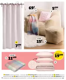 Catalogue GiFi page 14: Voilage €7,99, LE POUF €15,00