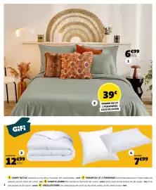 Catalogue GiFi page 2: PARURE DE LIT 2 PERSONNES GAZE DE COTON €39,00, GiFi Couette €12,99