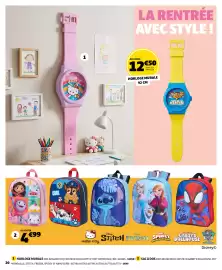 Catalogue GiFi page 20: Horloge murale €12,00, Sac a dos €4,99