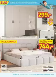 Möbelix Prospekt woche 34 Seite 5: Drehtürenschrank €299,00, Polsterbett €744,00