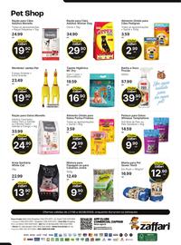 Encarte Comercial Zaffari Página 16: Petisco para Gatos Whiskas Temptations €9,90, Ração para Gatos Monello €24,90