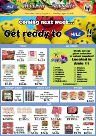Seven Mile Market circular week 34 Page 1: Kroger chocolate rugelach tray €11,99, Meal Mart potato knishes €10,49