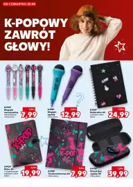 Kaufland gazetka tydzień 34 Strona 28: Kołobrulion A5 z pinsami K-POP €24,99, Notes A5 z magnetycznym zapięciem K-POP €19,99
