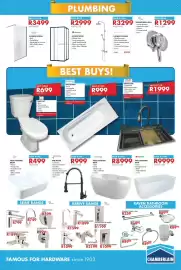 Chamberlain catalogue Page 7: Cobra shower head duo €1.299,00, SUNRIDGE FREE-STANDING BATH €9.999,00