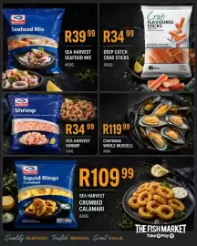 Take 'n Pay catalogue Page 11: Sea Harvest Shrimp €34,99, Chapmans Whole Mussels €119,99