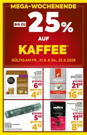Billa Flugblatt woche 34 Seite 2: Nescafé Dolce Gusto €6,49, Julius Meinl Espresso Classico od. Crema Intenso €21,99