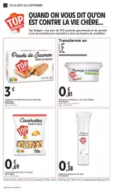 Catalogue Intermarché Express page 8: TOP BUDGET Fromage à tartiner €0,81, TOP BUDGET Pavés de Saumon €3,00