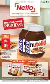 Catalogue Netto semaine 35 page 1: Nutella Pâte à tartiner noisettes et cacao €9,67