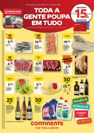 Folheto Continente semana 34 Página 1: Frango do campo inteiro c/miudos continente seleção €3,99