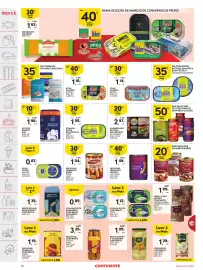 Folheto Continente semana 34 Página 20: Salsichas de lata e frasco da marca izidoro, Nacional farinhas