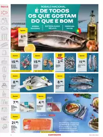 Folheto Continente semana 34 Página 4: Dourada grande €8,99, Salmão inteiro pequeno fresco €8,99