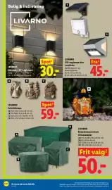 Lidl tilbudsavis Side 9: Livarno LED-væglampe eller -projektør €45,00, Livarno Solcellelampe €59,00