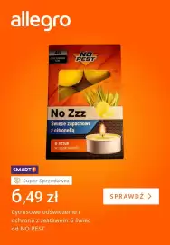 Allegro gazetka tydzień 34 Strona 5: Świece zapachowe z citronellą NO PEST No Zzz 6-pak €6,49