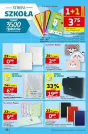 Auchan gazetka tydzień 34 Strona 20: Pochettes perforées €6,49, Teczka A4 z gumką, z rysunkiem zwierzątka €3,49