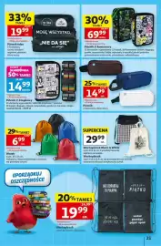Auchan gazetka tydzień 34 Strona 21: Workoplecak Black & White €29,99, Piórnik €14,99