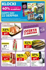 Auchan gazetka tydzień 34 Strona 3: Makrela wędzona duża €3,29, Szyinka wieprzowa bez kości €9,99